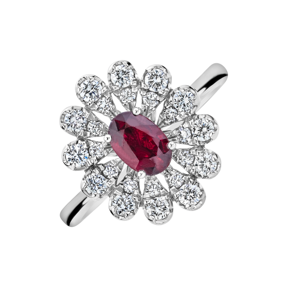 Prsteň s diamantmi a rubínom Starlight Bloom