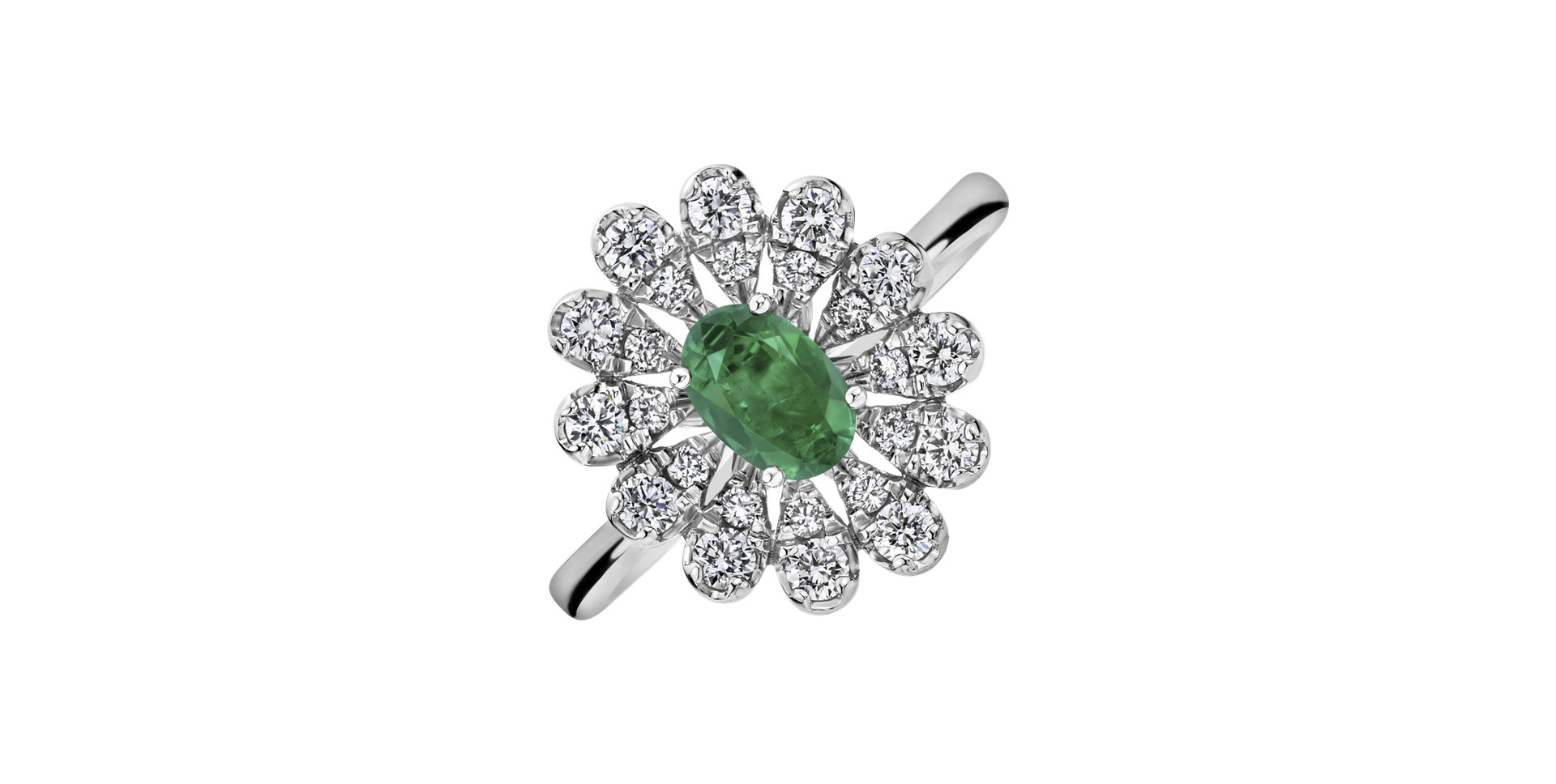 Prsteň s diamantmi a smaragdom Starlight Bloom