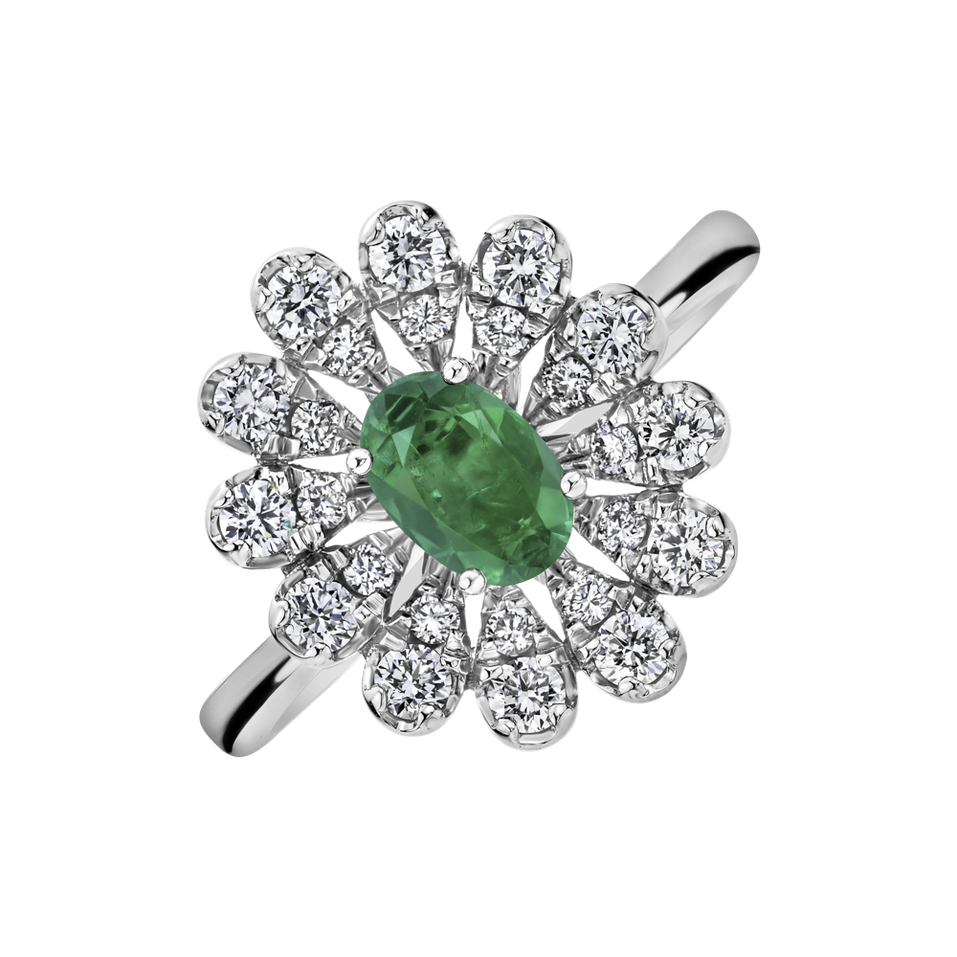 Prsteň s diamantmi a smaragdom Starlight Bloom