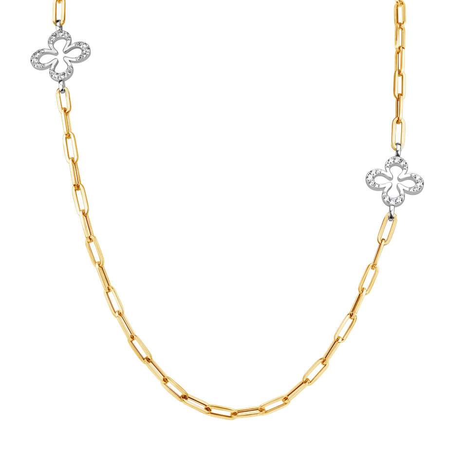 Náhrdelník s diamantmi Edgy Cloverleaf