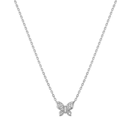 Náhrdelník s diamantmi Butterfly Touch