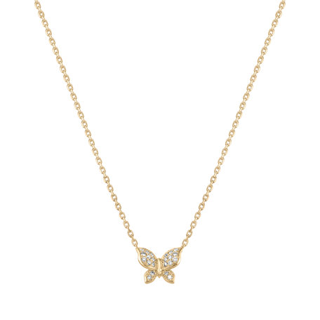 Náhrdelník s diamantmi Butterfly Touch