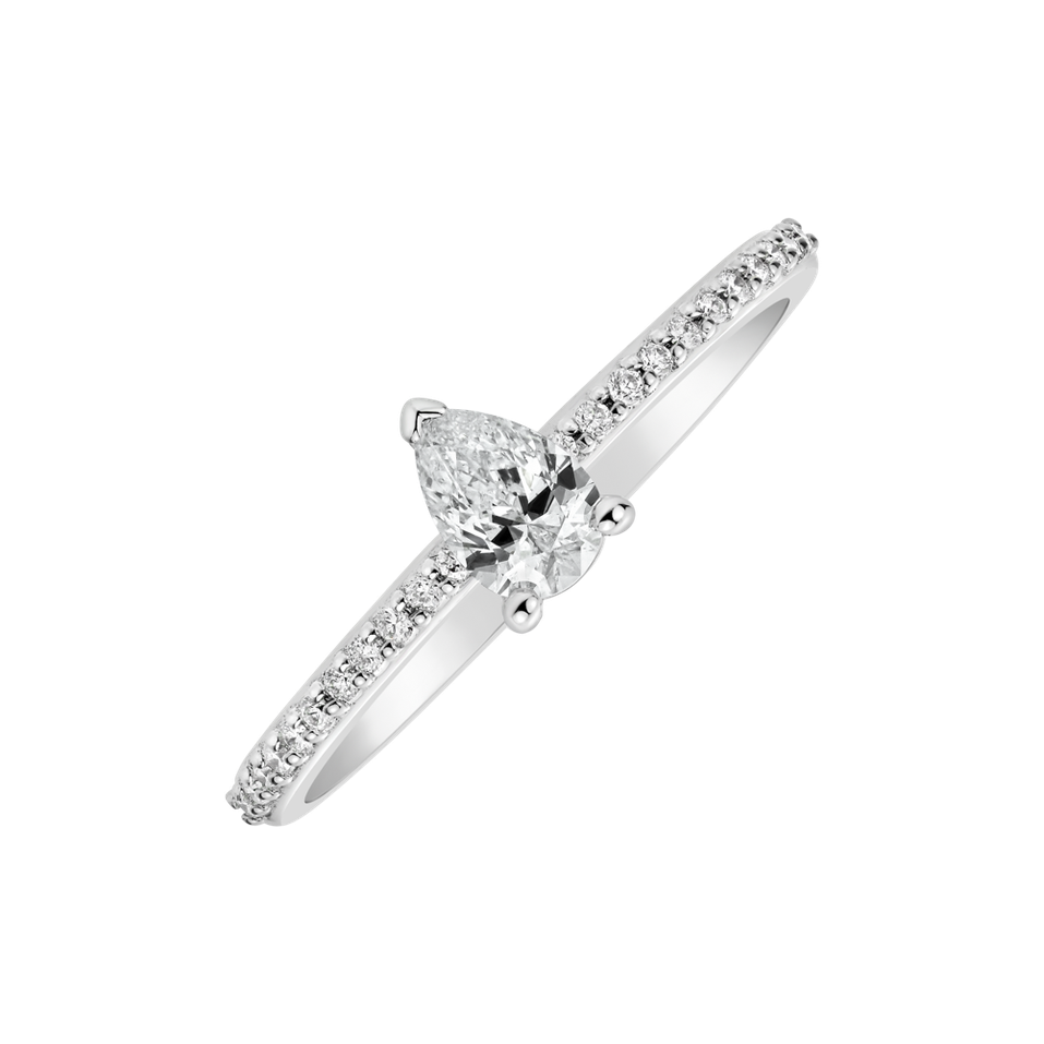 Prsteň s diamantmi Lone Teardrop