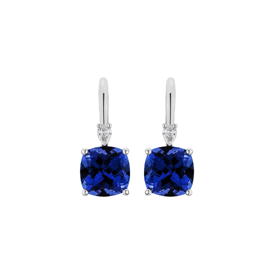 Náušnice s diamantom a zafírom Cassian