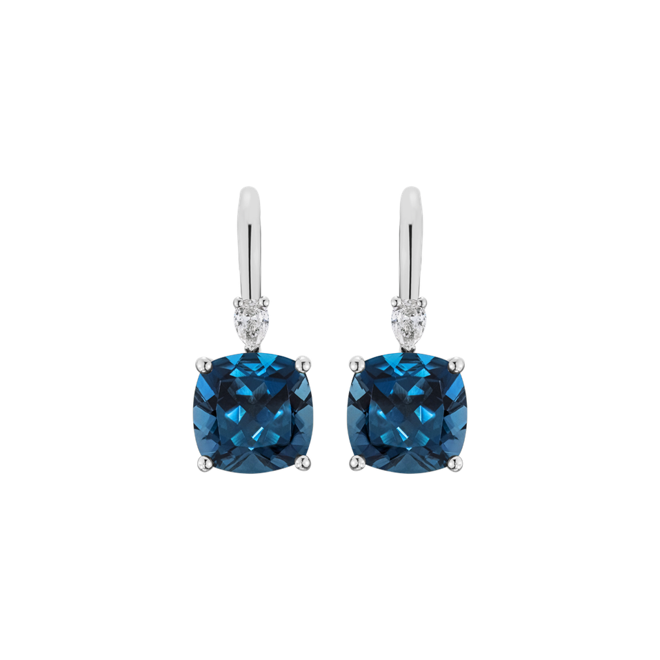 Náušnice s diamantom a topásom Cassian