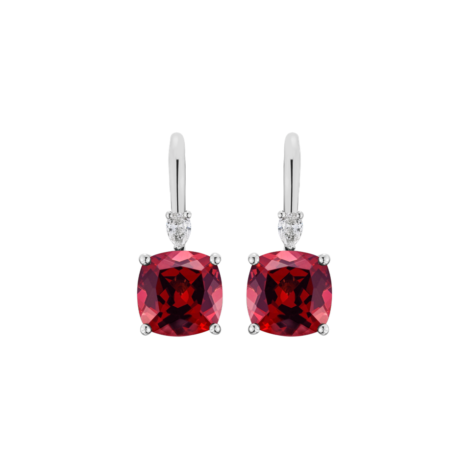 Náušnice s diamantom a rubínom Cassian