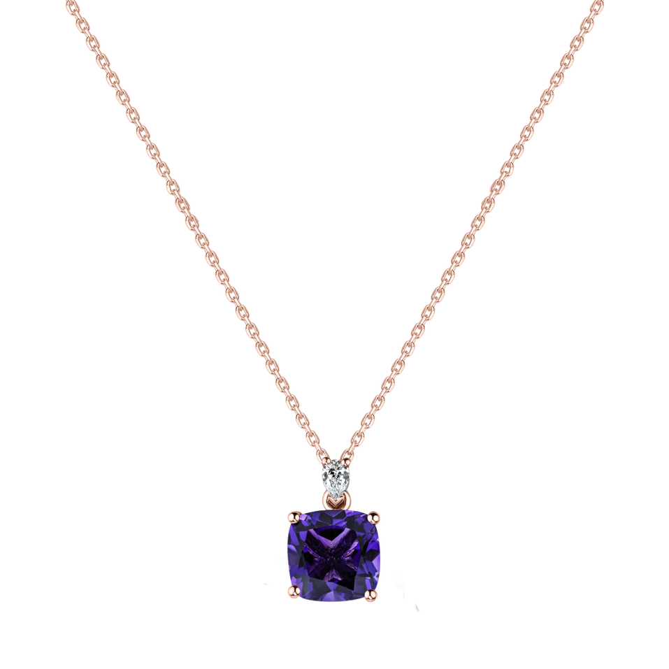 Náhrdelník s diamantom a ametystom Marigold