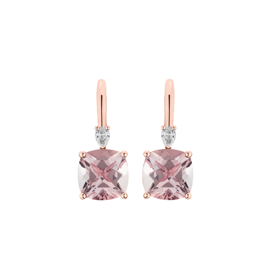 Náušnice s diamantom a morganitom Cassian