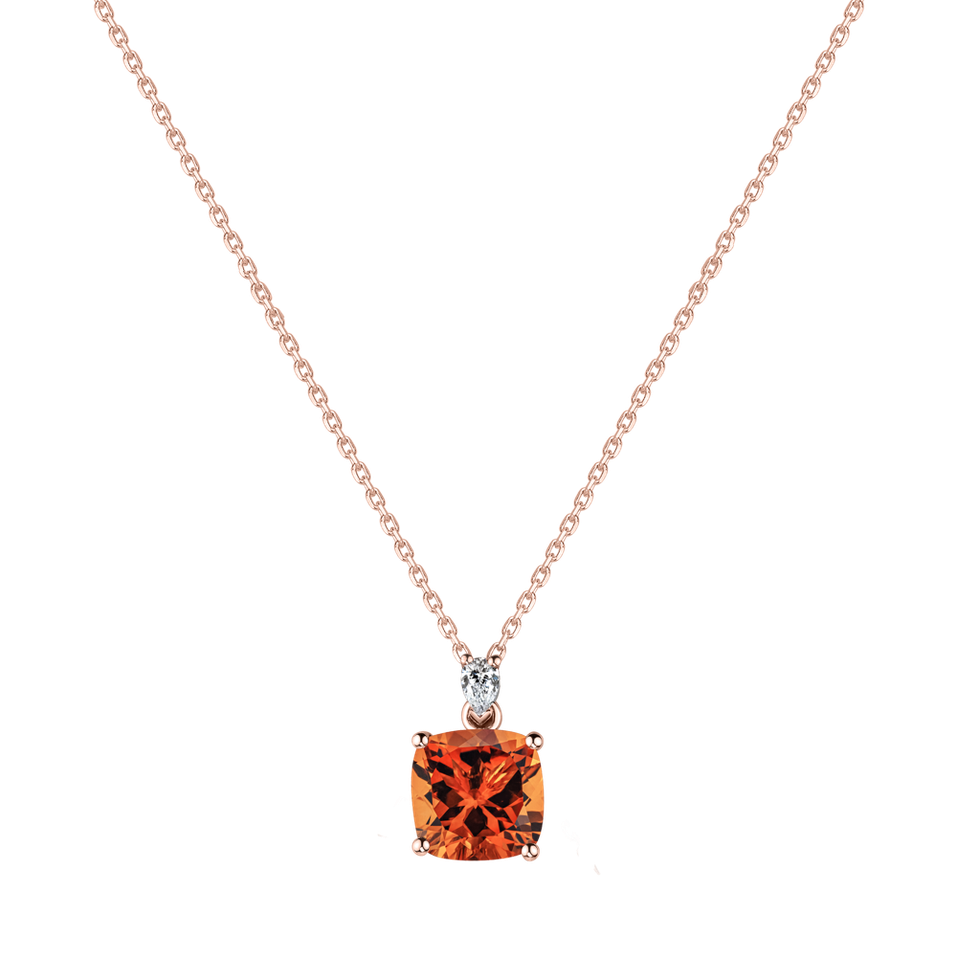 Náhrdelník s diamantom a citrínom Marigold