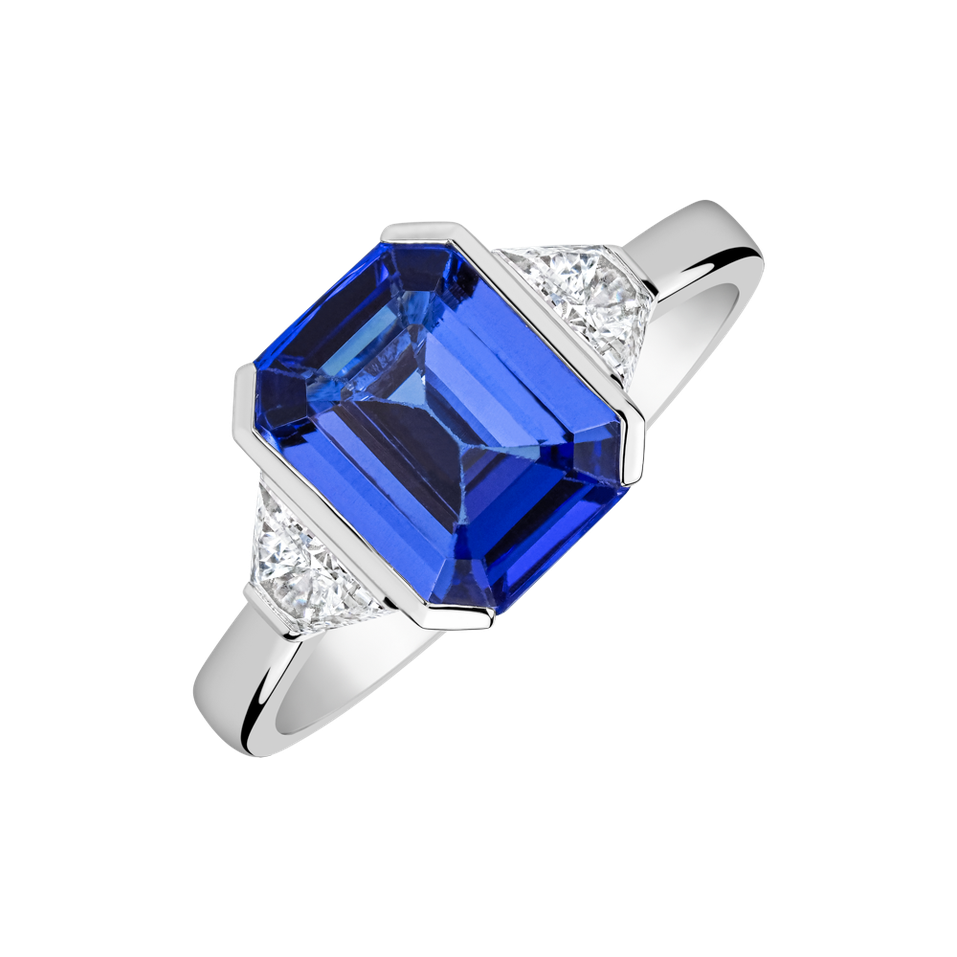 Prsteň s diamantmi a tanzanitom Moonlit Promise