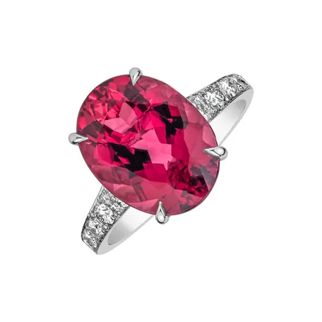 Prsteň s diamantmi a tumalínom Rose Flare