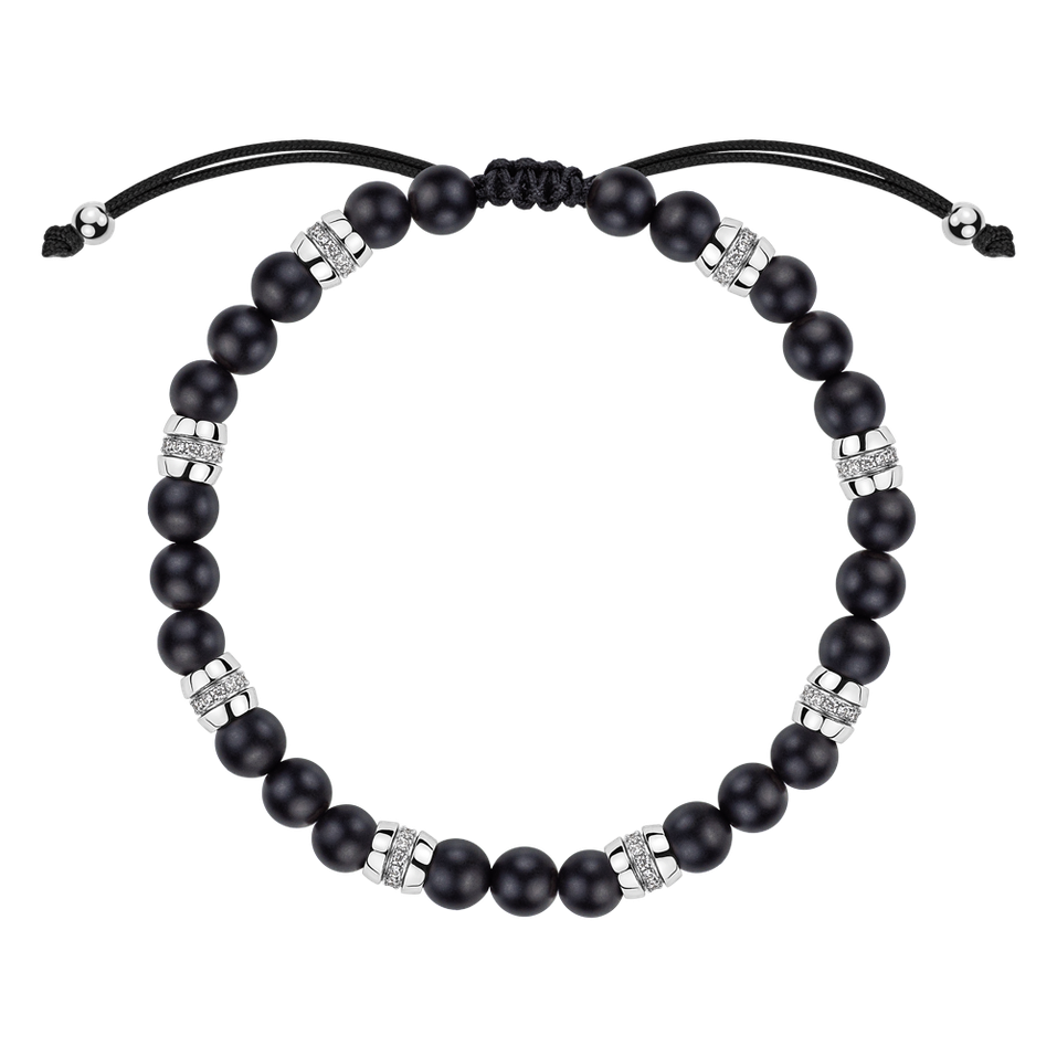 Náramok s diamantmi a achátmi Eclipse String