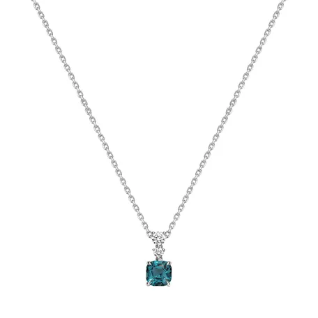 Náhrdelník s diamantmi a turmalínom Seafoam Spark