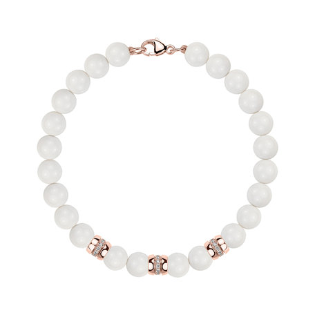 Náramok s diamantmi a achátmi White Mirage