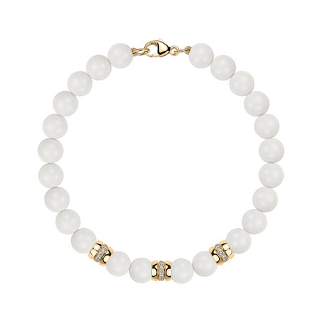 Náramok s diamantmi a achátmi White Mirage