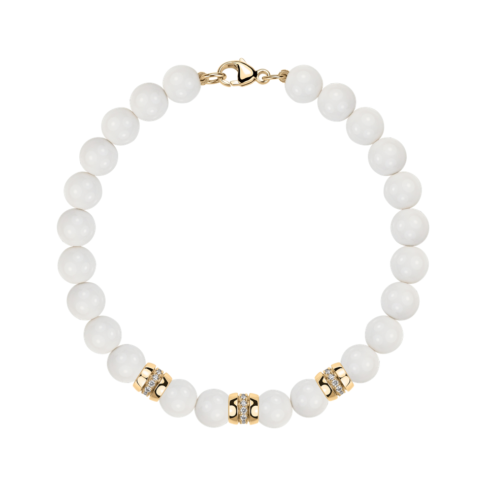 Náramok s diamantmi a achátmi White Mirage