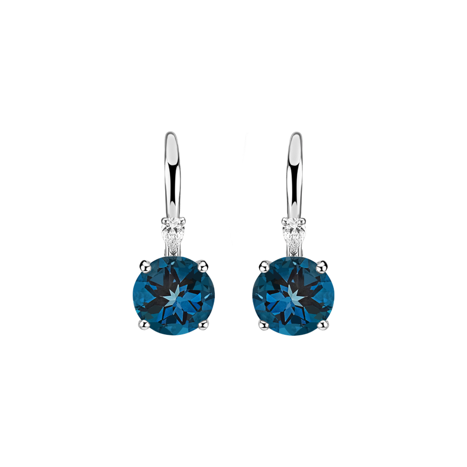 Náušnice s diamantom a topásom Noctir