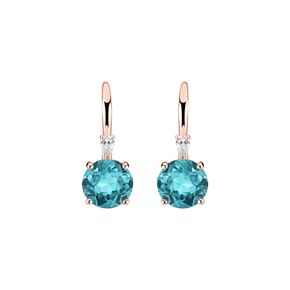 Náušnice s diamantom a apatitom Noctir