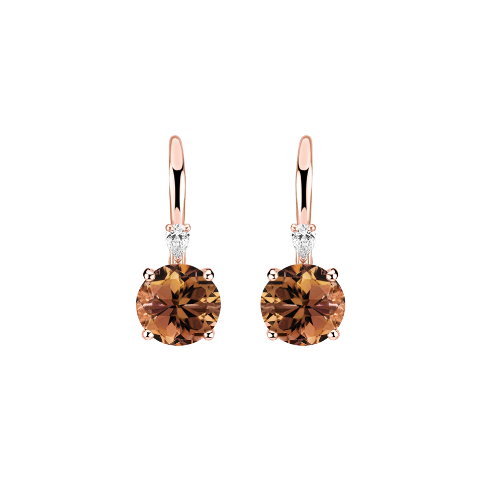 Náušnice s diamantom a turmalínom Noctir