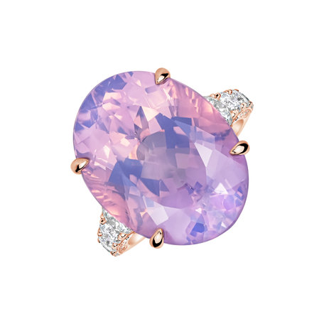 Prsteň s diamantmi a ametystom Mist of Amethyst