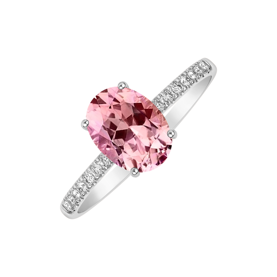 Prsteň s diamantmi a turmalínom Touch of Shine