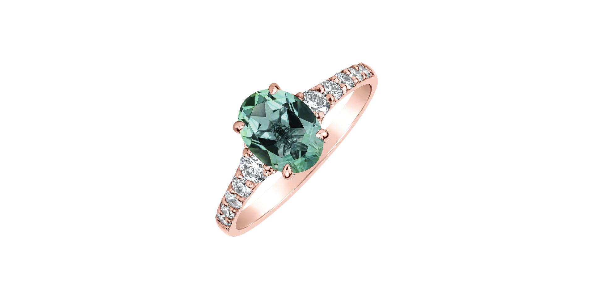 Prsteň s diamantmi a turmalínom Shimmering Dazzle