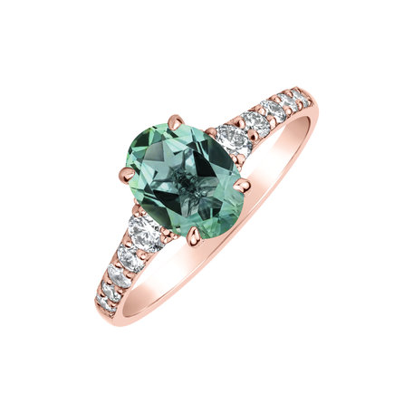 Prsteň s diamantmi a turmalínom Shimmering Dazzle
