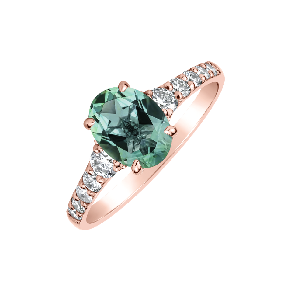 Prsteň s diamantmi a turmalínom Shimmering Dazzle