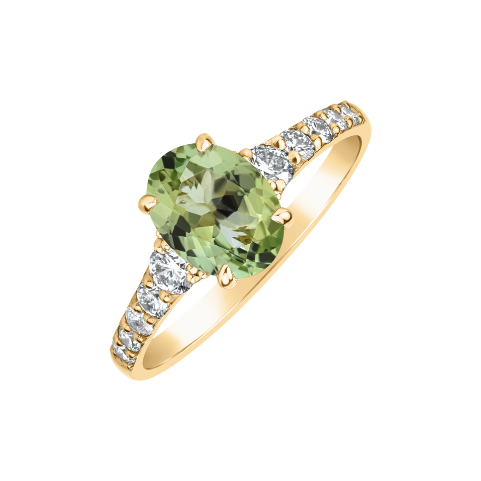 Prsteň s diamantmi a turmalínom Shimmering Dazzle