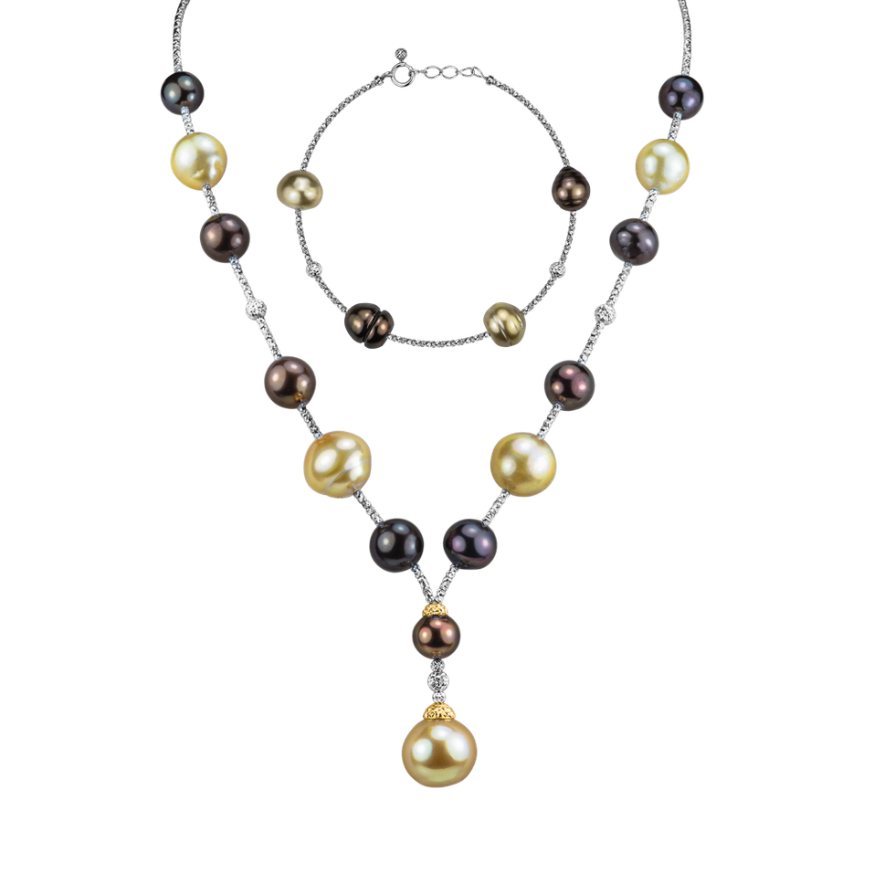 Náhrdelník a náramok s perlami Satin Pearls