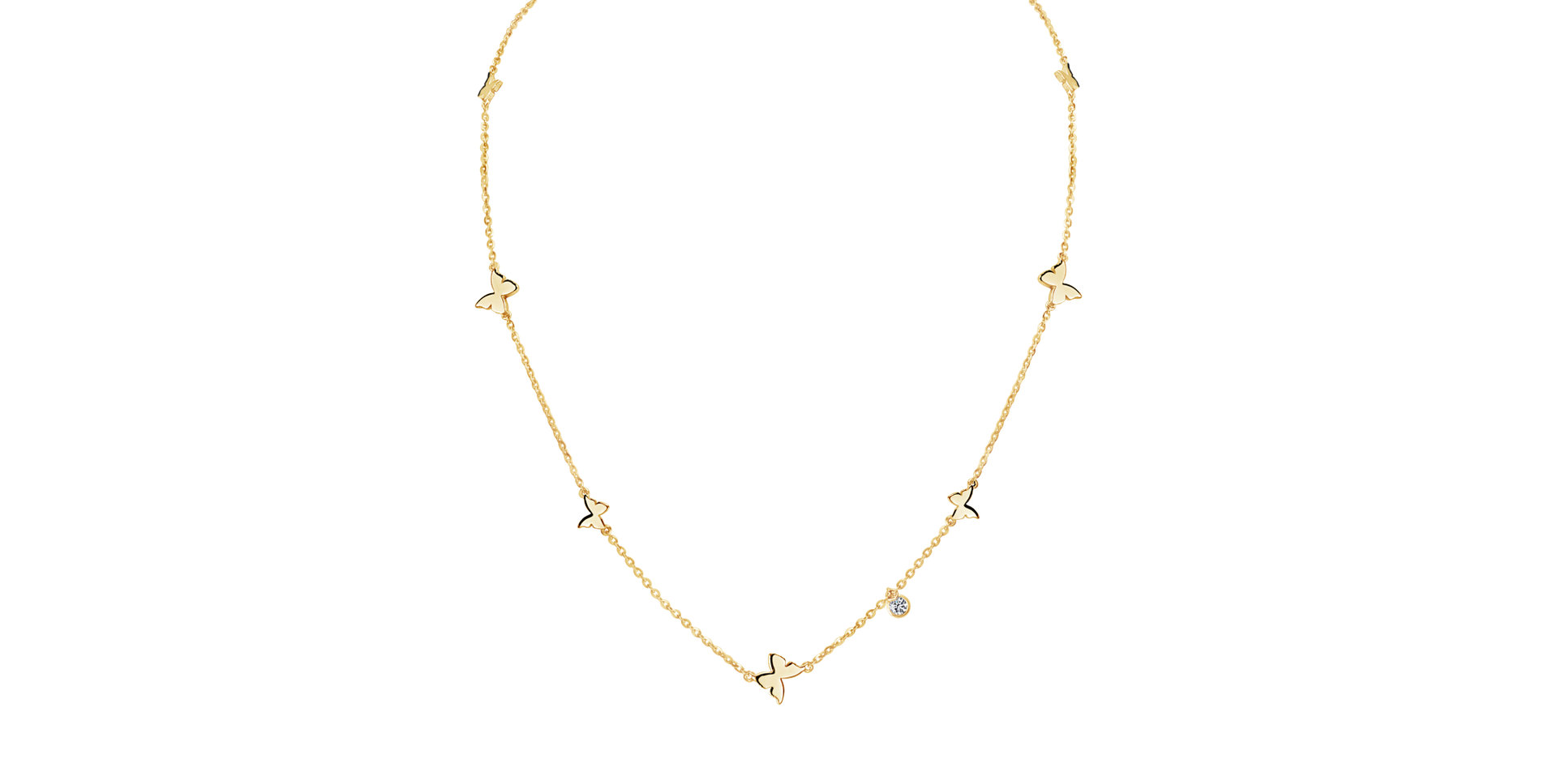 Náhrdelník s diamantom Wild Butterflies