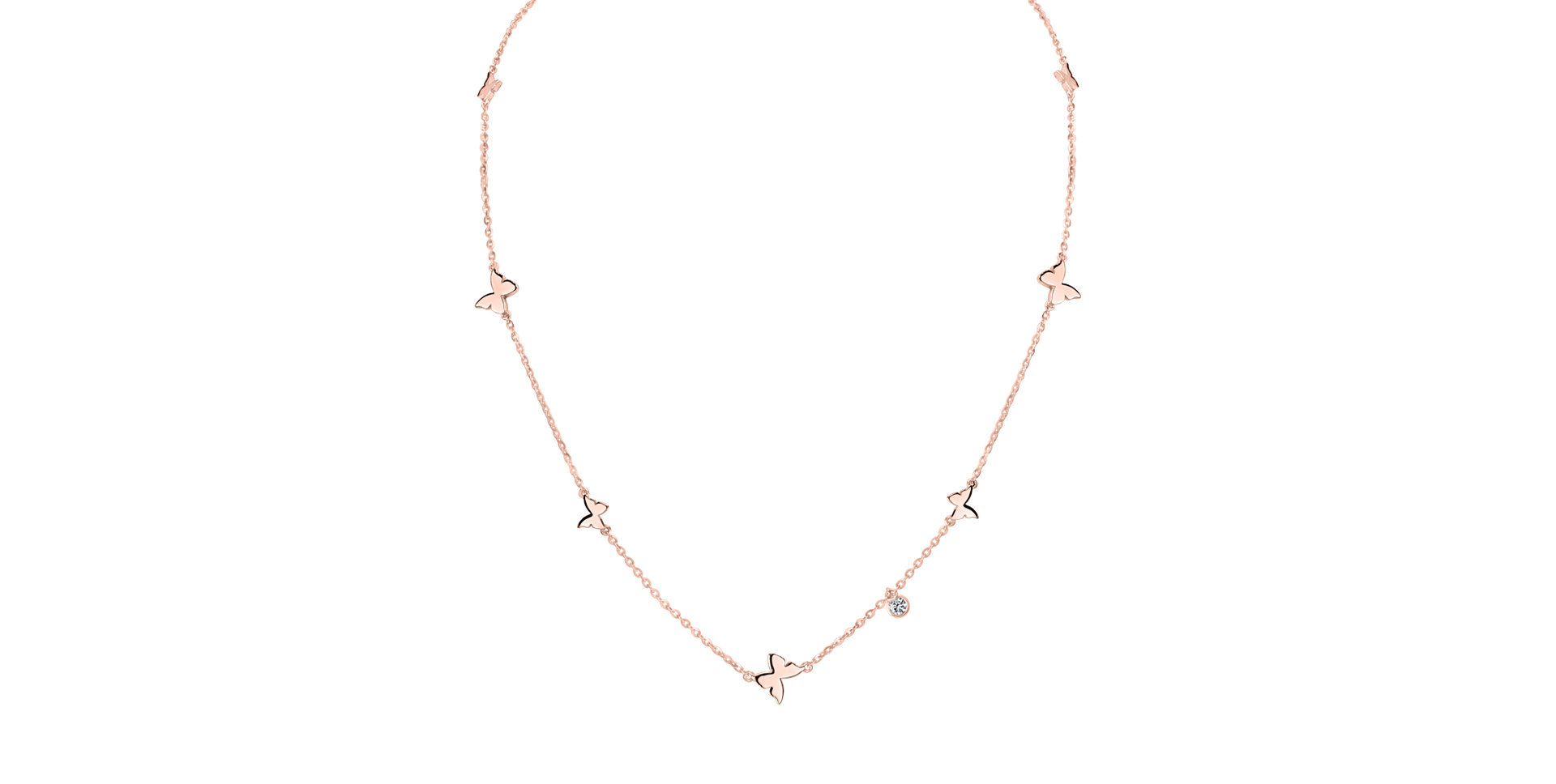 Náhrdelník s diamantom Wild Butterflies