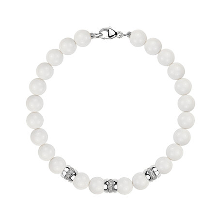 Náramok s diamantmi a achátmi White Mirage