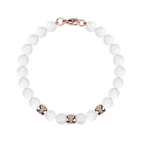 Náramok s diamantmi a achátmi White Mirage