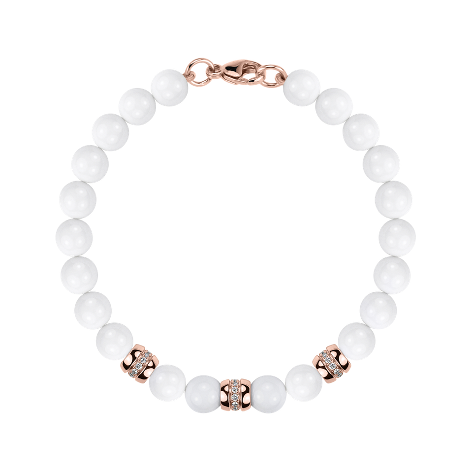 Náramok s diamantmi a achátmi White Mirage
