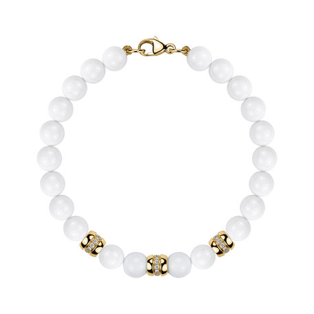 Náramok s diamantmi a achátmi White Mirage