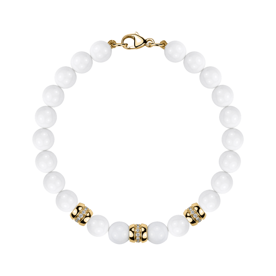 Náramok s diamantmi a achátmi White Mirage