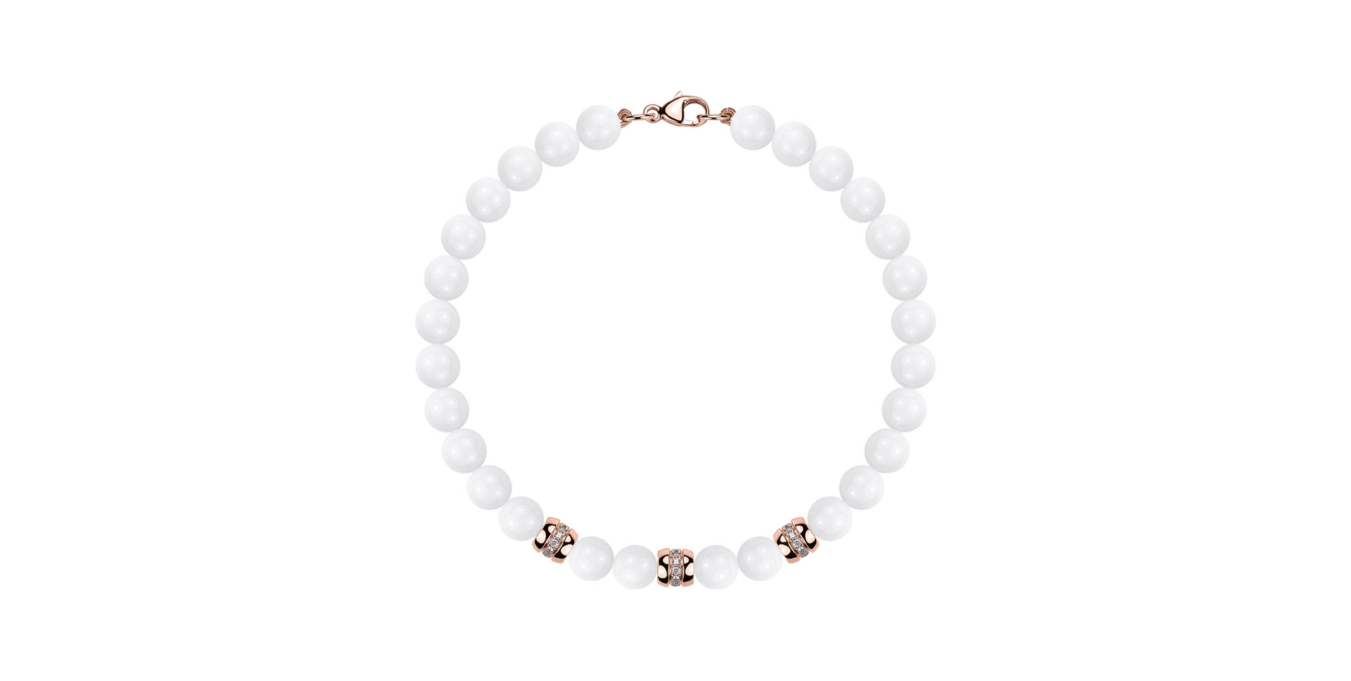 Náramok s diamantmi a achátmi White Mirage