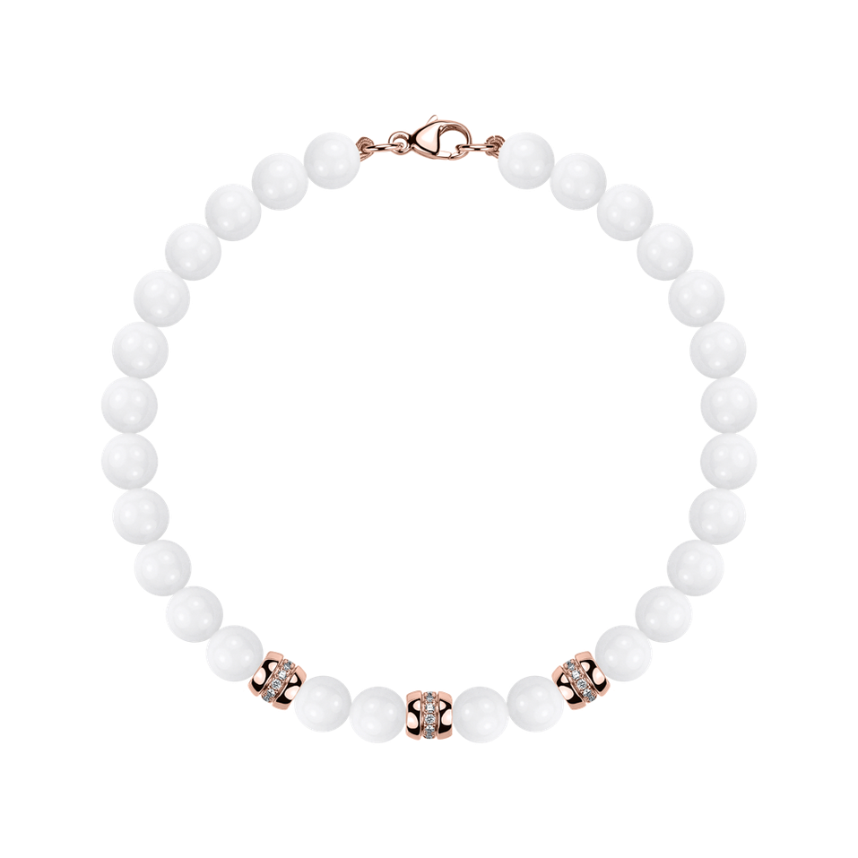 Náramok s diamantmi a achátmi White Mirage