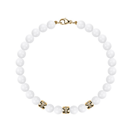 Náramok s diamantmi a achátmi White Mirage
