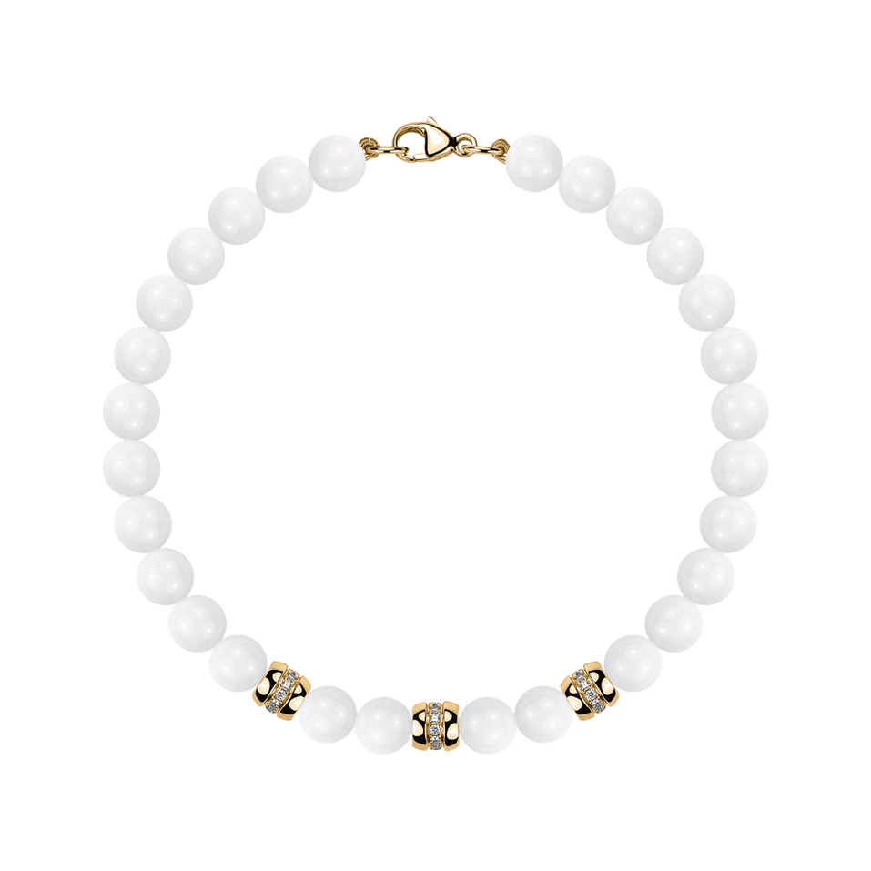 Náramok s diamantmi a achátmi White Mirage