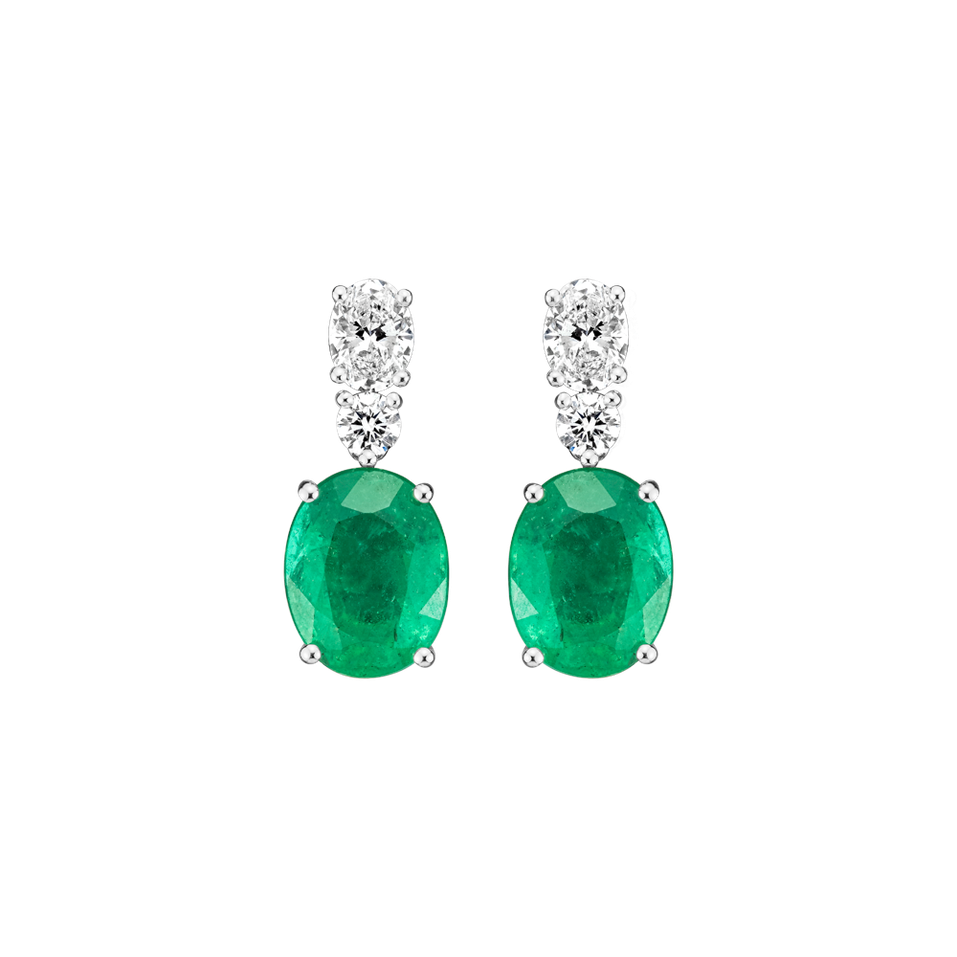 Náušnice s diamantmi a smaragdom Isoria