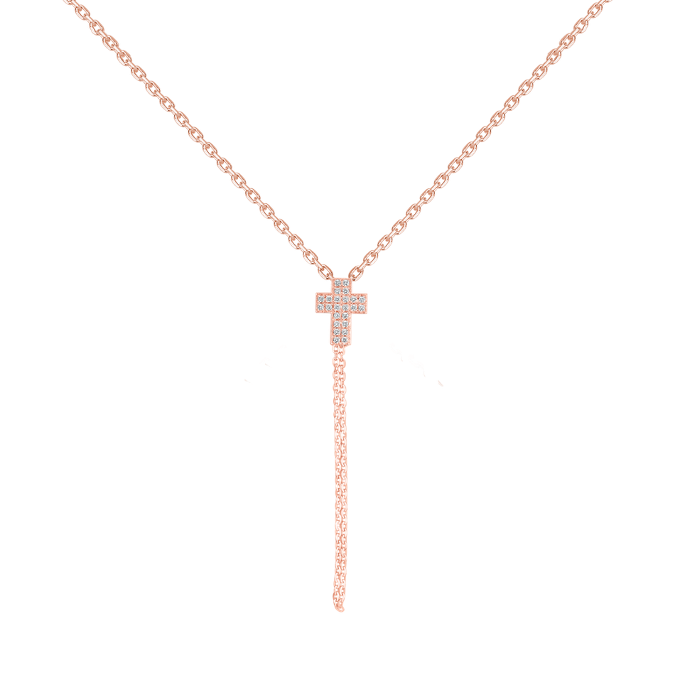 Náhrdelník s diamantmi Divine Cross