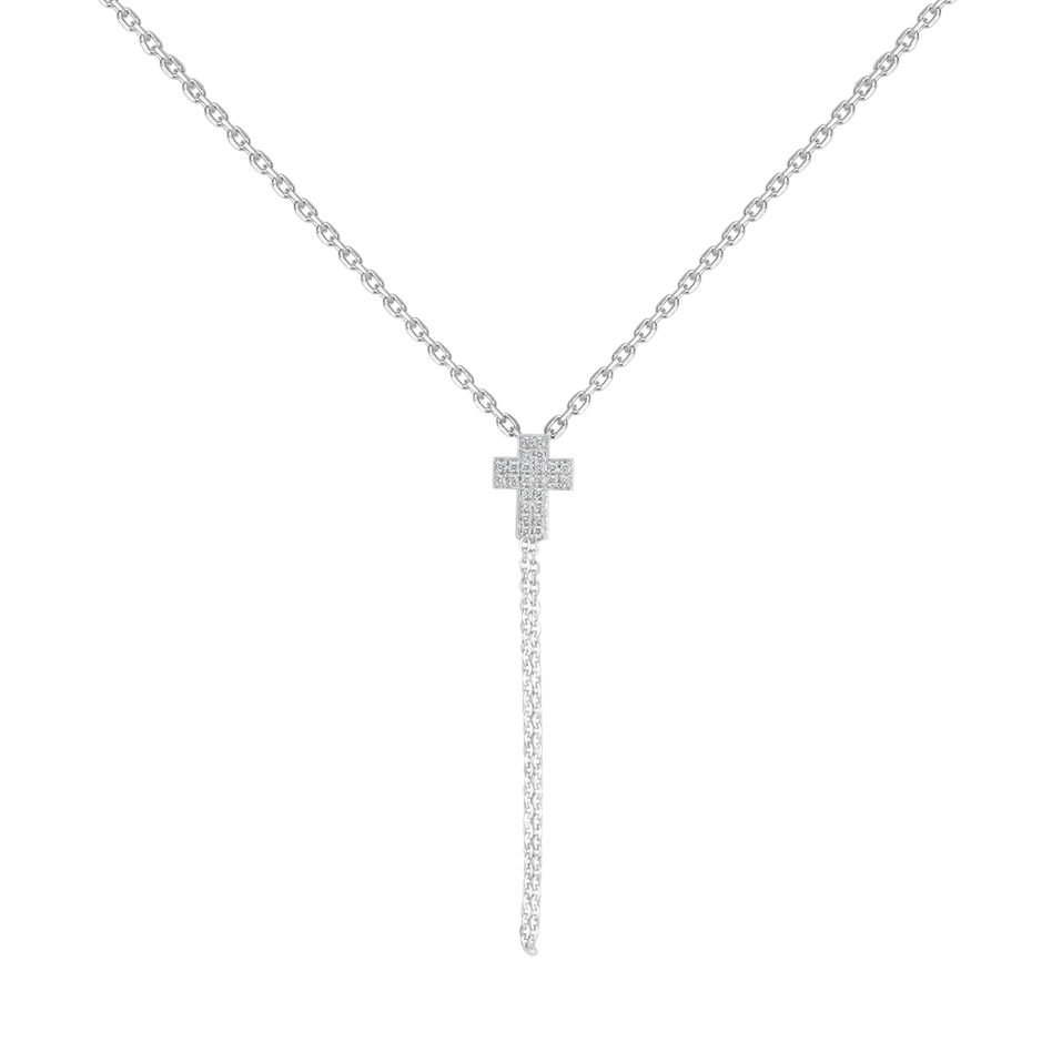 Náhrdelník s diamantmi Divine Cross