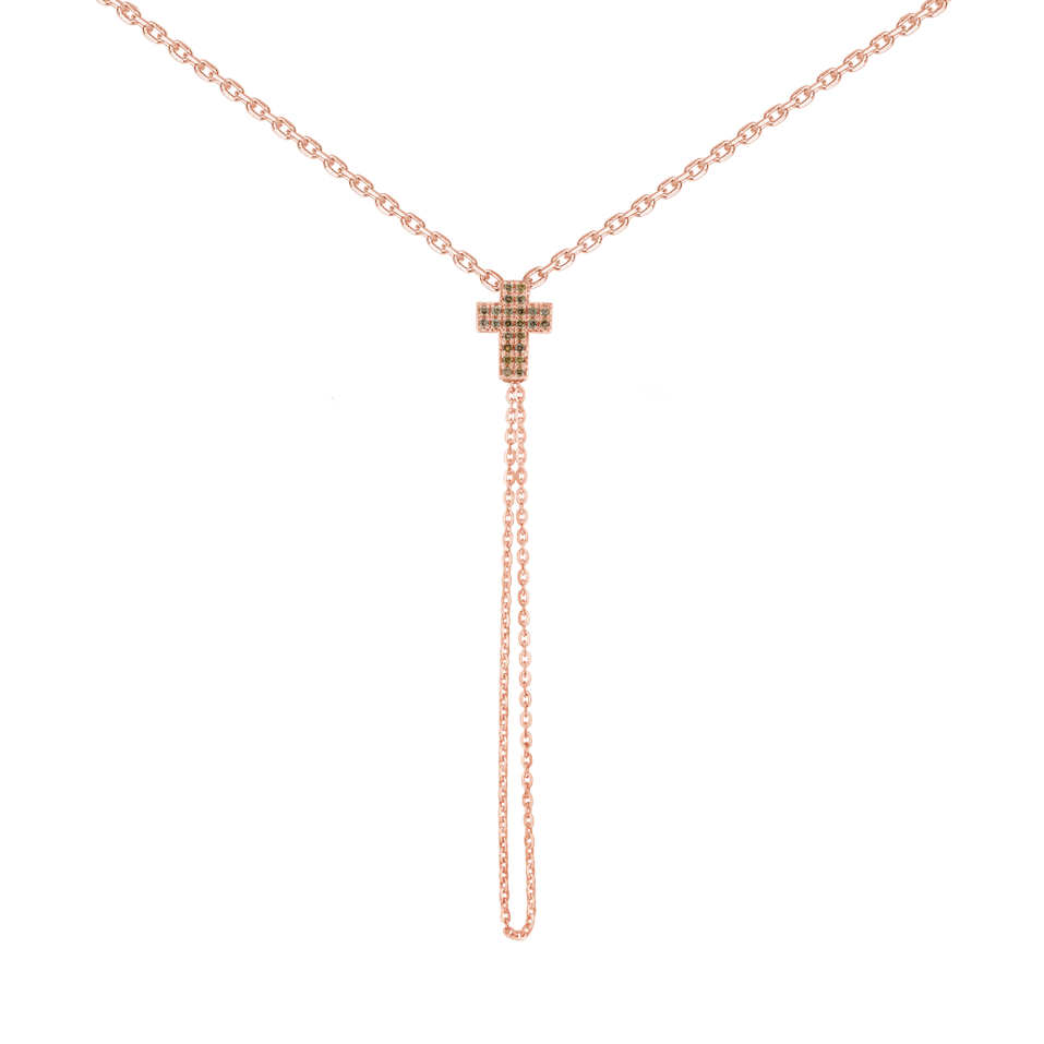 Náhrdelník s diamantmi Divine Cross