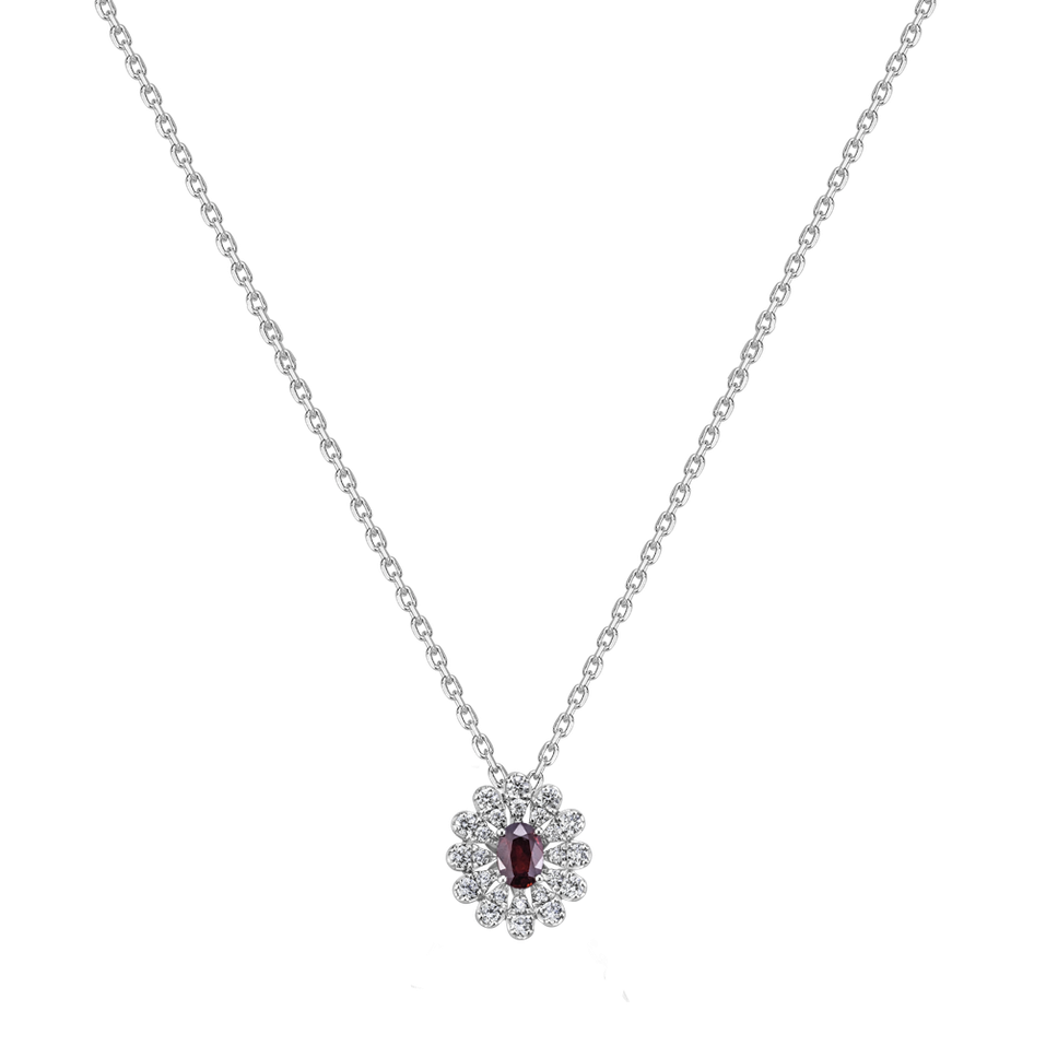 Náhrdelník s diamantmi a rubínom Floral Treasure