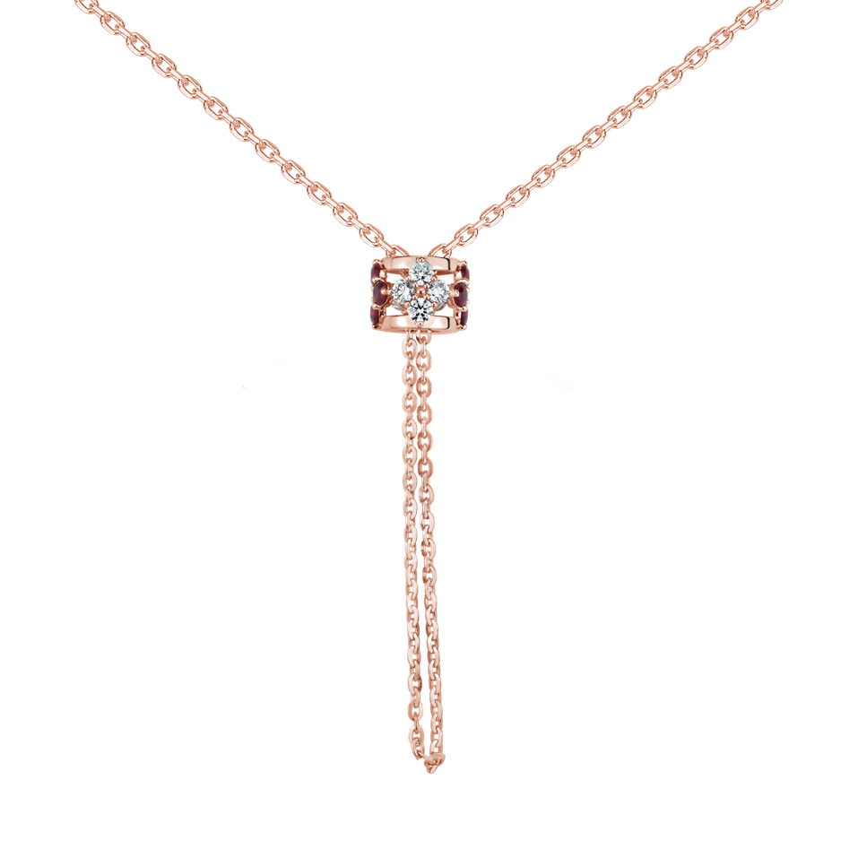 Náhrdelník s diamantmim a rubínmi Amea