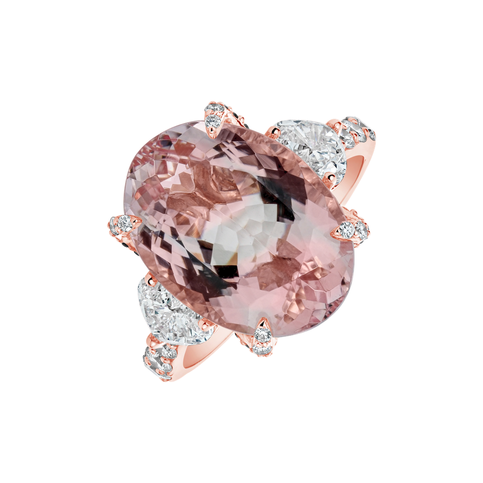 Prsteň s diamantmi a turmalínom Deloraine