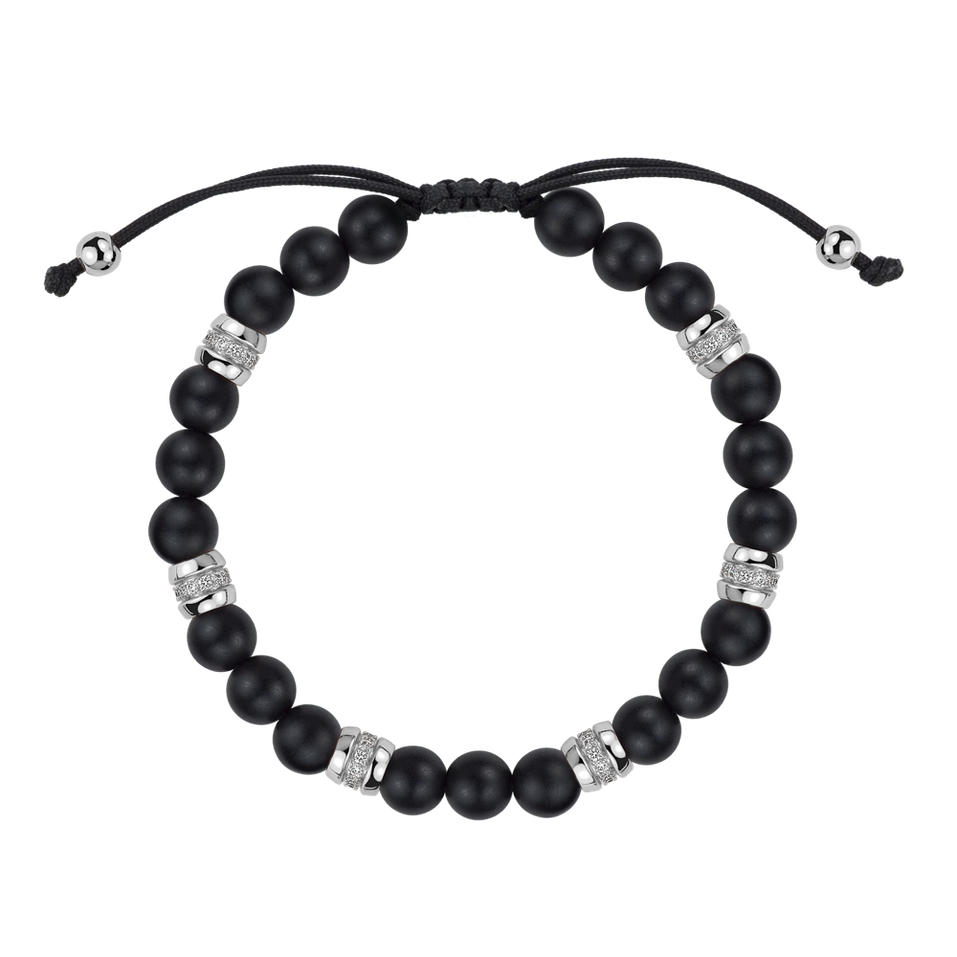 Náramok s diamantmi a achátmi Eclipse String