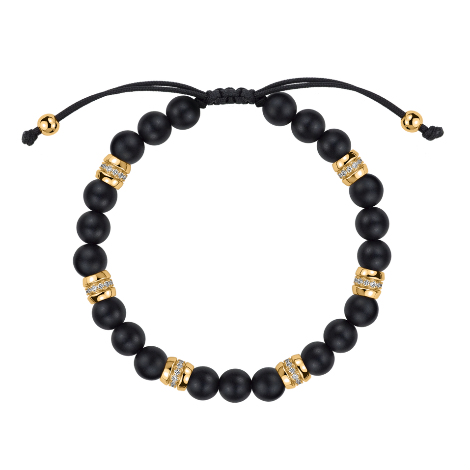 Náramok s diamantmi a achátmi Eclipse String